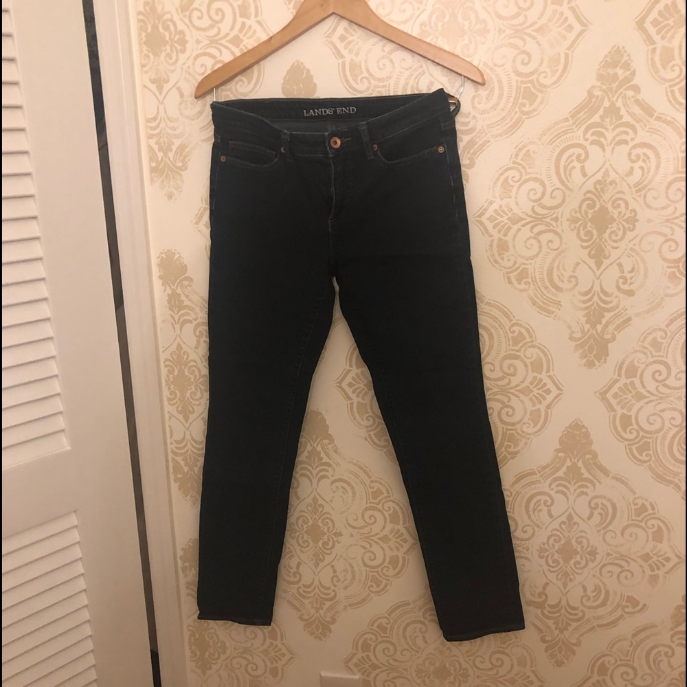 Lands End LN mid rise skinny indigo slim jean 4